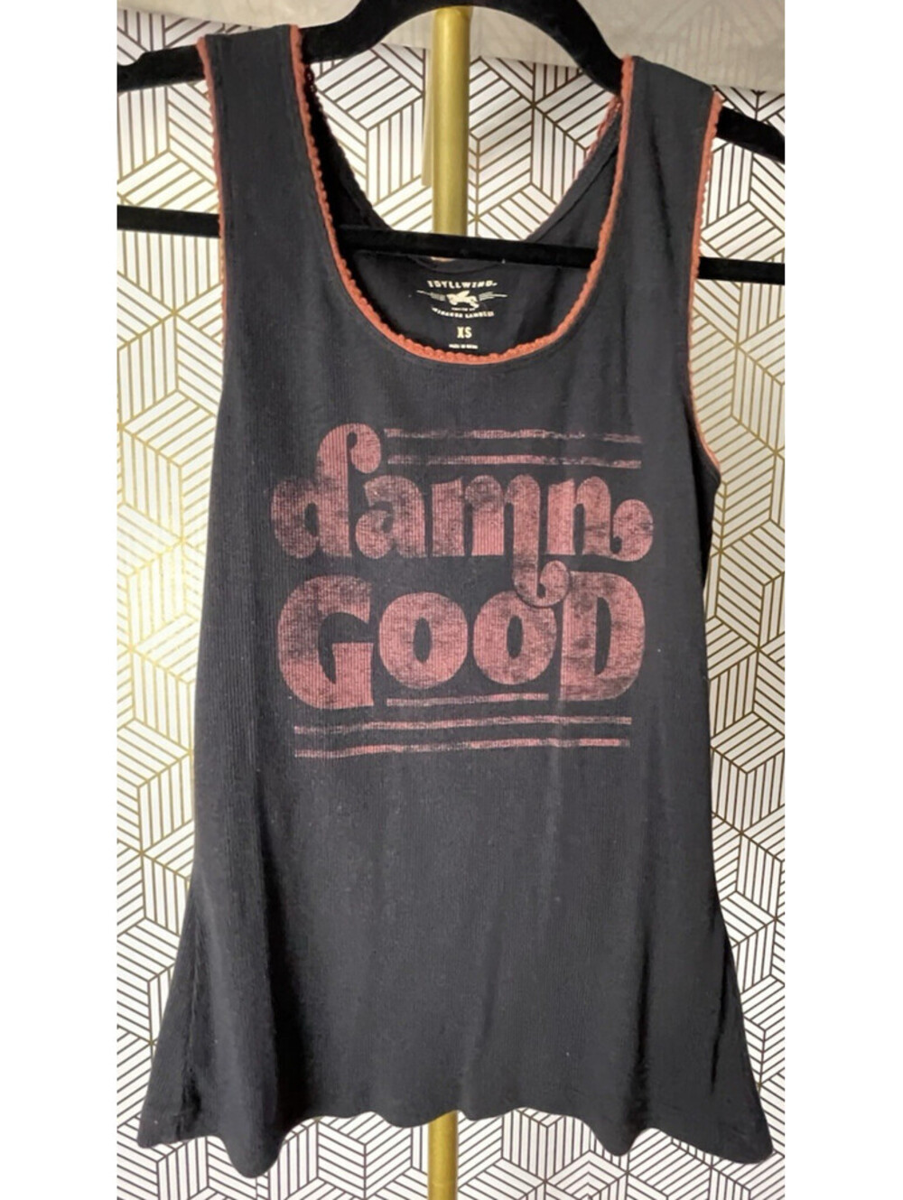 Idyllwind Miranda Lambert Damn Good Black Ribbed Tank Top Xs Country Boho